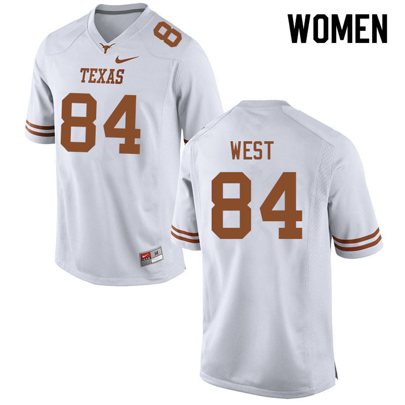 Women #84 Travis West Texas Longhorns College Football Jerseys Sale-White